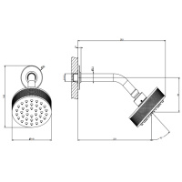 Gessi Inciso Верхний душ, настенный, цвет: хром