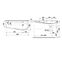 Laufen Alessi One Раковина 120х50х16.5 см, 1 отв., цвет: белый