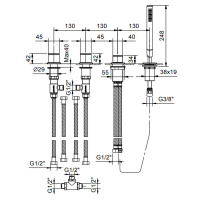 Fantini Mint Смеситель на борт ванны, цвет: хром
