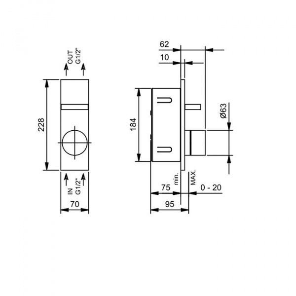 Fantini AK/25 Встраиваемый смеситель для душа, цвет: Matt Gun Metal PVD