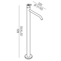 Agape Square Напольный смеситель для ванны, цвет: полированная сталь