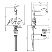Carlo Frattini Epoque, Смеситель на 1 отверстие с вращающимся изливом, цвет: Хром