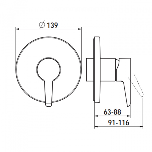 Laufen VAL Встраиваемый смеситель для душа (внешние части), цвет: хром