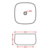 Artceram Cognac Раковина 43x43 см, без отв., накладная, цвет: матовый белый
