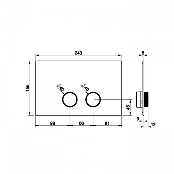 Gessi Anello Клавиши смыва Geberit Sigma 8 e Sigma 12., цвет: хром