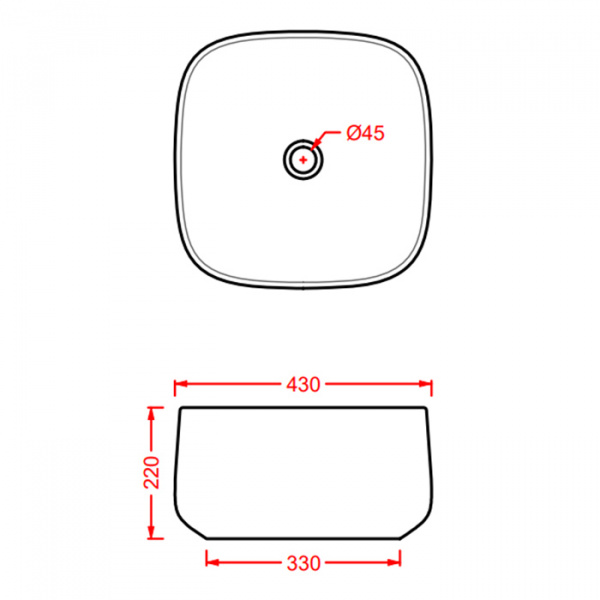 Artceram Cognac Раковина 43x43 см, без отв., накладная, цвет: матовый белый