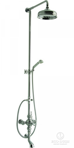 CISAL Arcana America Термостатический смеситель для ванны/душа с душевым комплектом и верхним душем, цвет: хром