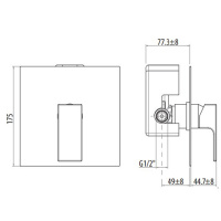Gattoni Kubik Встраеваемый однорычажный смеситель, цвет: хром глянцевый