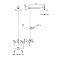 Sbordoni Etruria Смеситель для душа на 3 отверстия, цвет: хром