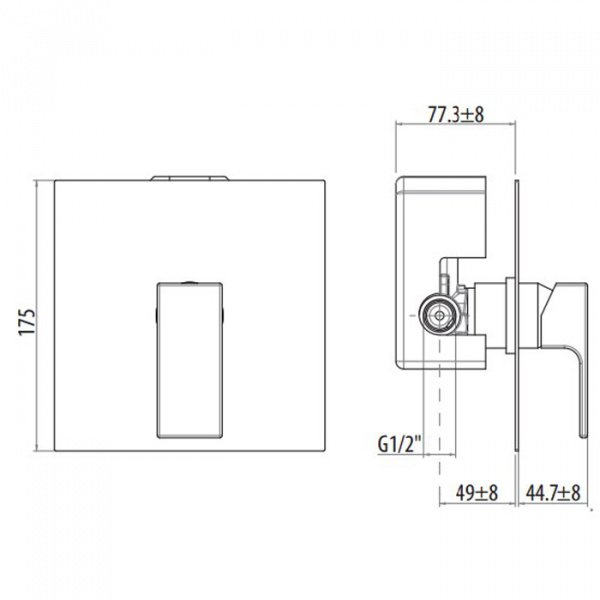 Gattoni Kubik Встраеваемый однорычажный смеситель, цвет: хром глянцевый