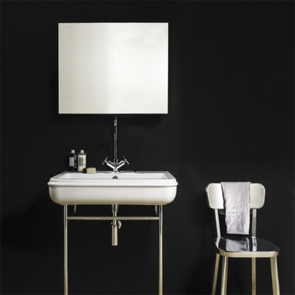 AZZURRA CHARME Консоль напольная с раковиной 68х46см на 1 отв, белый/хром