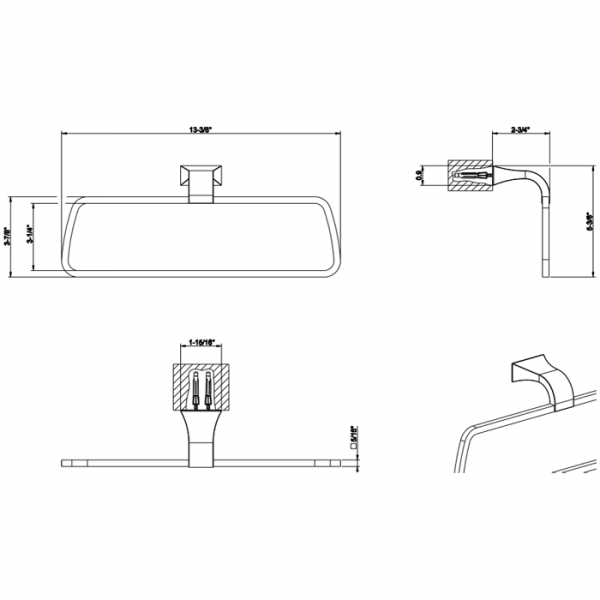 Gessi Mimi Полотенцедержатель &quotкольцо&quot 34см, подвесной, цвет: Finox