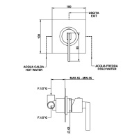 Встраиваемый смеситель для душа Bongio Myamix, цвет: черный матовый