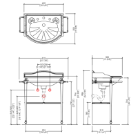 Devon&Devon Boston Консоль 54х50см, с раковиной на 3 отв., цвет: хром
