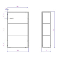 Decor Walther ET 6 Шкафчик открытый 35x15x80см, стекло белое, подвесной, цвет: хром
