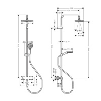 Hansgrohe Vernis Shape Душевая стойка с верхним душем 230 1jet с термостатом, цвет: хром
