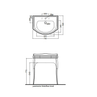 Kerasan Retro Консоль с черной раковиной 73см, Цвет: nero/cromo.