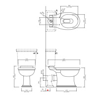 Devon&Devon Rose, Унитаз моноблок 66x35.5см, цвет: белый, с бачком и механизмом с ручкой, цвет: хром