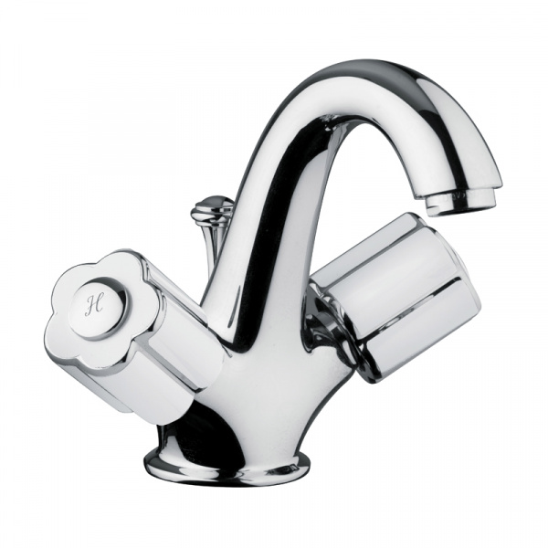 Смеситель для раковины Bongio Fleur Blanc, цвет: хром/белый фарфор