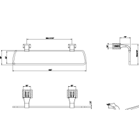 Gessi Mimi Полотенцедержатель "кольцо" 49см с двумя настенными креплениями, подвесной, цвет: хром