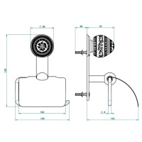 THG Marquise porcelaine noire Держатель для туалетной бумаги с крышкой, подвесной, цвет: золото/черный фарфор