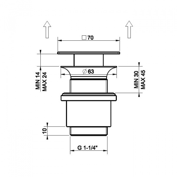 Gessi Автоматический донный клапан “Stop&Go” для раковины без перелива, цвет: хром