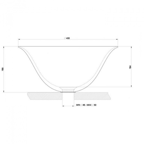 Gessi Goccia Раковина 40х18.5 см, без отв., накладная, цвет: черный