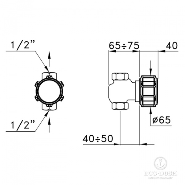 Stella Timeaster Встраиваемый смеситель 0/154 без излива, ручка d=65мм, цвет: хром