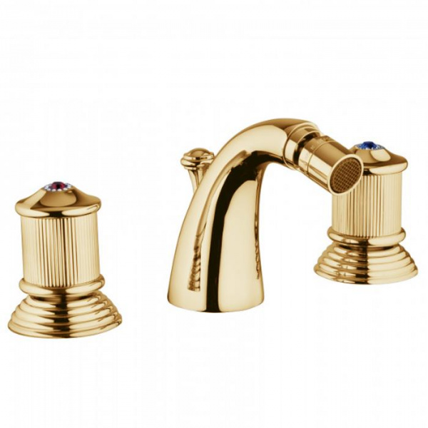 Смеситель для биде Bongio Impero, цвет: золото/blue and red swarovski