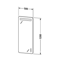 Duravit Luv Зеркало вертикальное с подсветкой, 120x50x3.8см