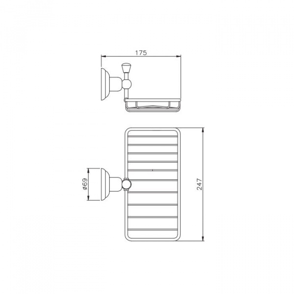 Nicolazzi Onice Полочка-решетка прямоугольная, подвесной, цвет: золото