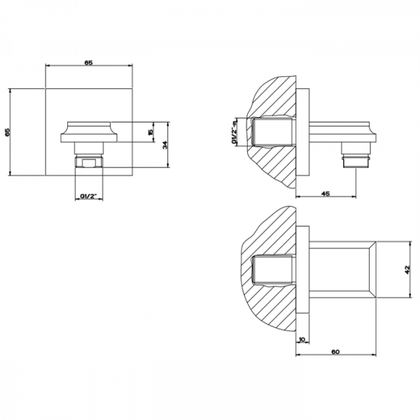 Gessi Eleganza Вывод воды на 1/2”, цвет: золото