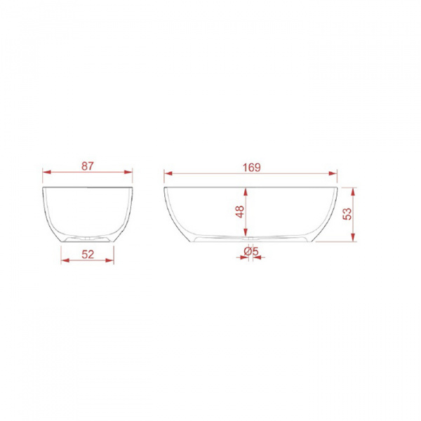 Artceram FILE Ванна из искусственного камня Livingtec 169х87х53 см, отдельностоящая, цвет: белый глянцевый