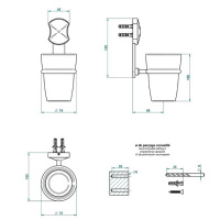 THG Infini white porcelain Стакан стеклянный, подвесной, цвет: хром
