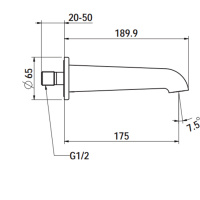 Laufen VAL Излив для ванны 175мм, настенный, цвет: хром