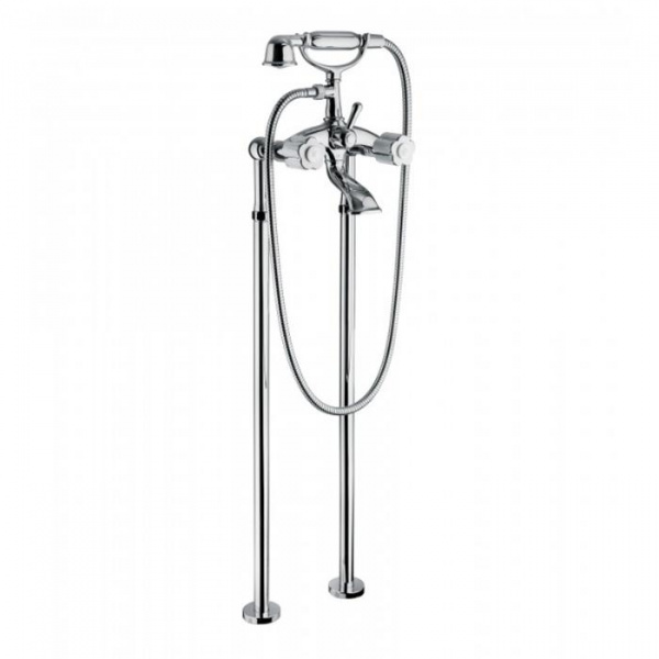 Смеситель для ванны Bongio Fleur Blanc, цвет: хром/белый фарфор