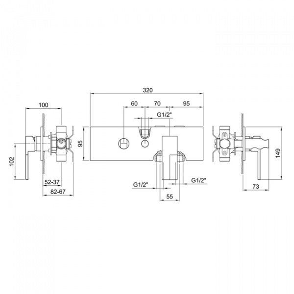 Fantini AR/38 Смеситель для душа, встраиваемый, цвет: хром