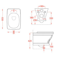 Artceram Civitas Унитаз подвесной 36x54 cм, цвет: голубой