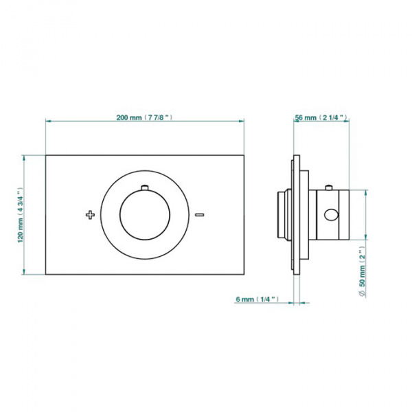 THG Infini white porcelain Смеситель для душа встраиваемый, термостатический, внешняя часть, цвет: хром