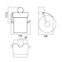 EMCO Fino Держатель т/б с крышкой, подвесной, цвет: хром