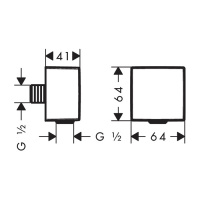 Hansgrohe Вывод воды для ручного душа с клапаном, цвет: шлифованный черный хром