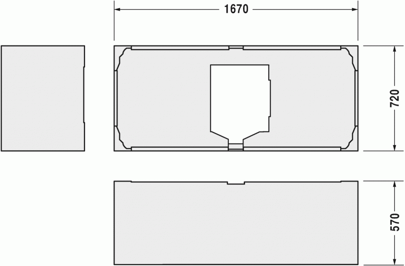 Опора из стиропора для ванны Duravit Vero, 167x72