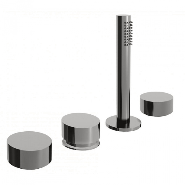 Fantini AF/21 Набортный смеситель для ванны, без излива, 4 отв., цвет: Matt Gun Metal PVD
