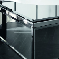 VITAGE milldue edition Ванна 190х100см, стальная, подача воды из водослива, в комплекте с сифоном, основанием и зеркальным топом, отдельностоящая, цвет: белый/Fumè