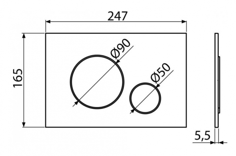 Кнопка управления для скрытых систем инсталляции, арт.M676, белый/матовый