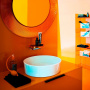 Laufen Kartell Зеркало круглое d=78см, настенное, со скрытой подсветкой, цвет: оранжевый