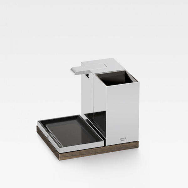 Armani Roca Island Комплект из 3 акс.: диспенсер для мыла, стаканчик, мыльница и контейнер, настольный, цвет: хром