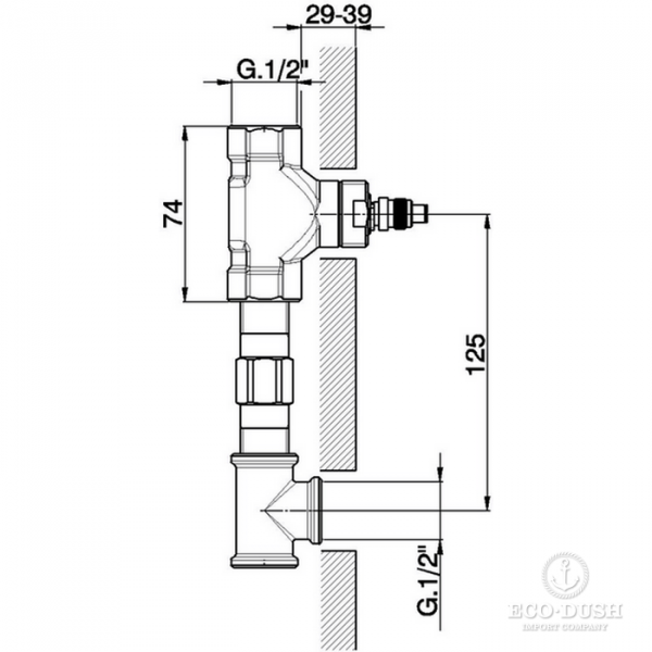 CISAL Внутренняя часть смесителя на 3 отверстия из стены для раковины, ZA01351004