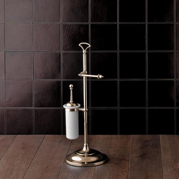 Devon&Devon Single Стойка напольная 71см., с бумагодержателем и ершиком, цвет: золото глянец 24к