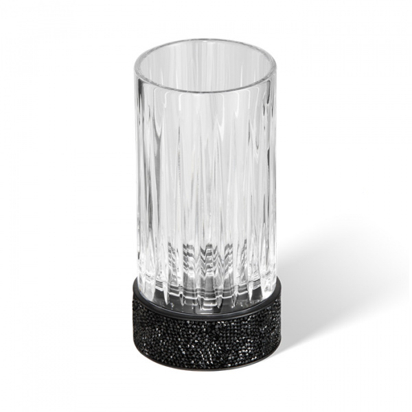 Decor Walther Rocks SMG Стакан настольный, граненое стекло, с кристаллами Swarovski, цвет: черный матовый